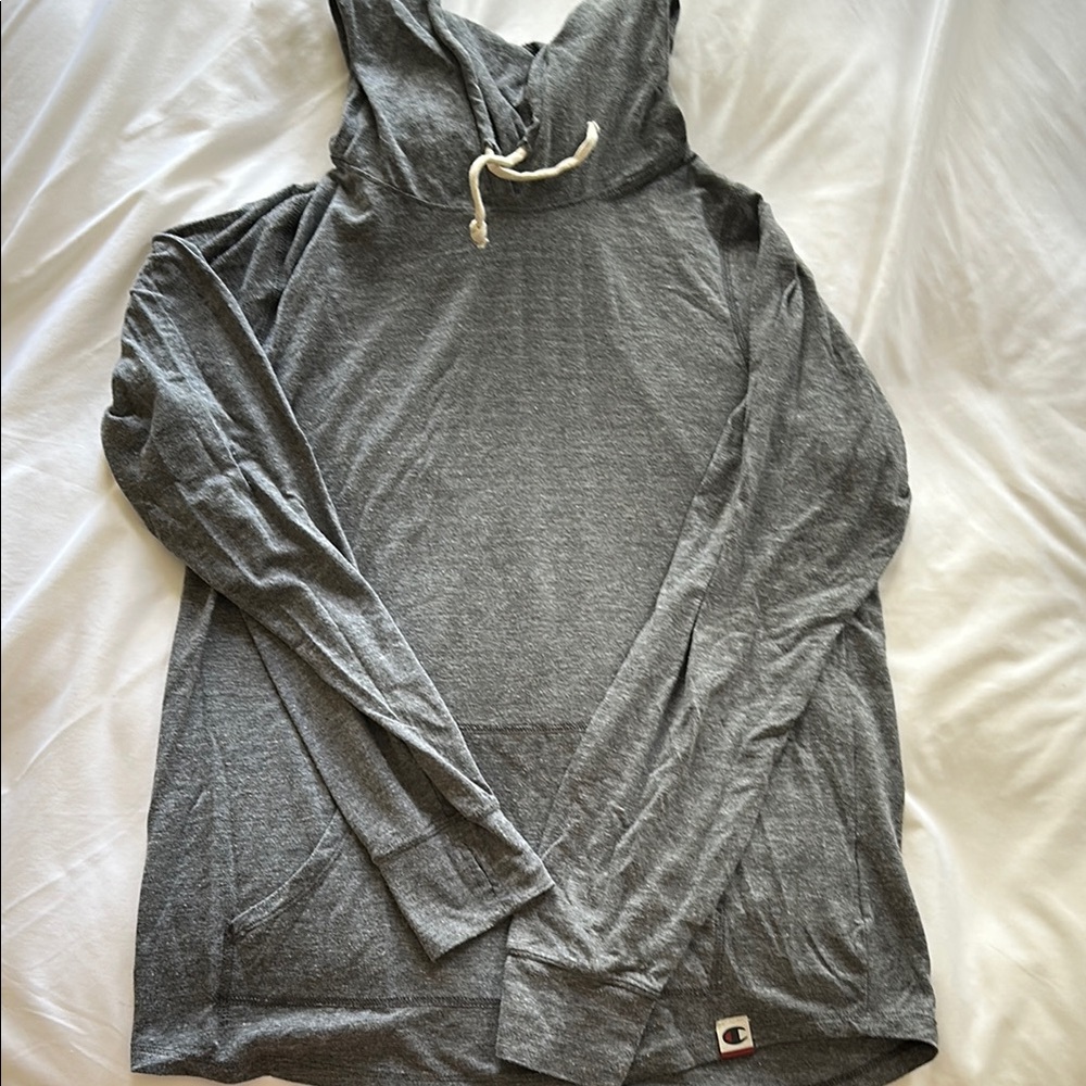 Gray Hoodie with Drawstring